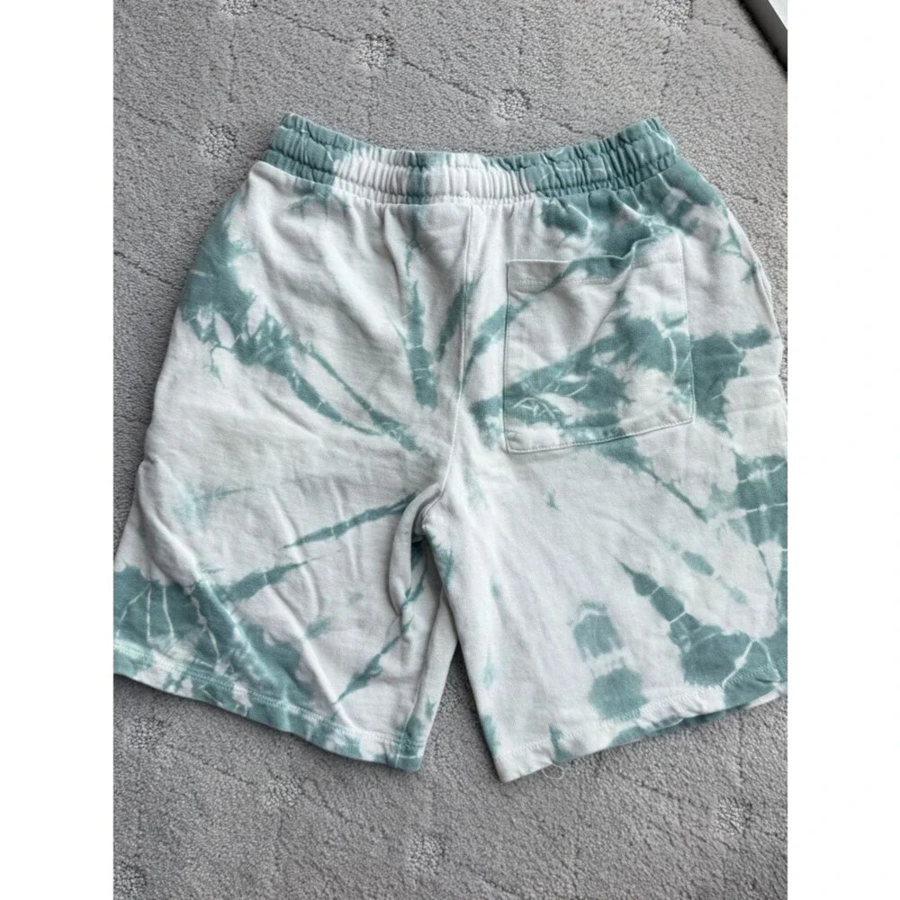 Zara Green/blue and White Tie-Dye Drawstring Shorts for boys sz 9